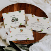 農家市場の地元で育った赤ちゃんシャワー サンキューカード