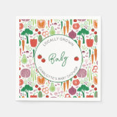 農家市場の地元で育った赤ちゃんシャワー スタンダードカクテルナプキン (正面)