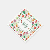 農家市場の地元で育った赤ちゃんシャワー スタンダードカクテルナプキン (角)