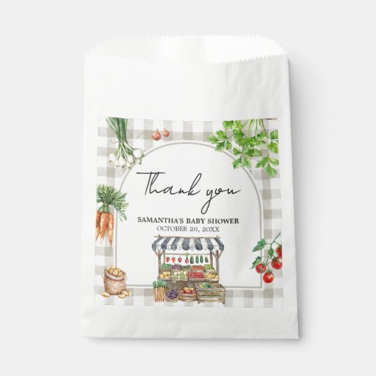 農家市場の地元で育った赤ちゃんシャワー フェイバーバッグ (正面)