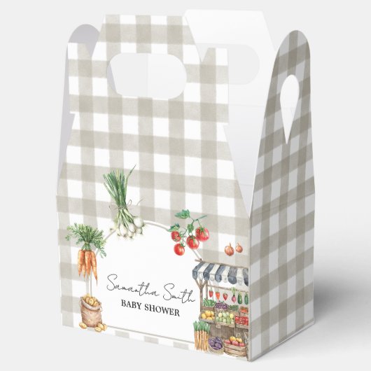 農家市場の地元で育った赤ちゃんシャワー フェイバーボックス (オープン)