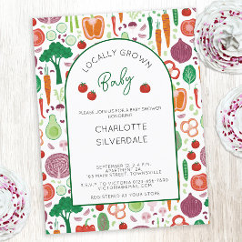 農家市場の地元で育った赤ちゃんシャワー ポストカード