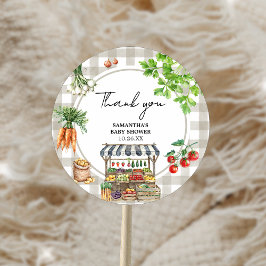 農家市場の地元で育った赤ちゃんシャワー ラウンドシール