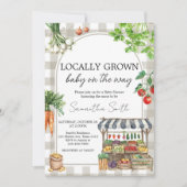 農家市場の地元で育った赤ちゃんシャワー 招待状 (正面)