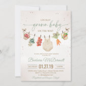 農家市場の地元で育った赤ちゃんシャワー 招待状 (正面)