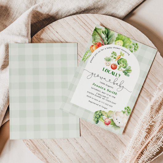農家市場の地元で育った赤ちゃんシャワー 招待状