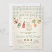 農家市場の地元で育った赤ちゃんシャワー 招待状 (正面)