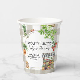 農家市場の地元で育った赤ちゃんシャワー 紙コップ