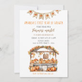 農家市場の成長の最初の年誕生日 招待状 (正面)