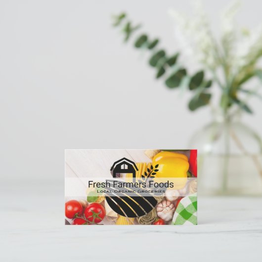 農家市場の新鮮なプロデュースの名刺 名刺 (スタンド正面)