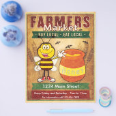 農家市場の新鮮な地元の蜂蜜 チラシ (シングル)