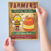 農家市場の新鮮な地元の蜂蜜 チラシ (手)