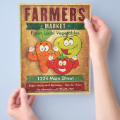 農家市場の新鮮な地元野菜 チラシ (手)