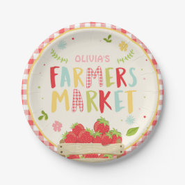 農家市場の誕生日紙プレートイチゴ ペーパープレート