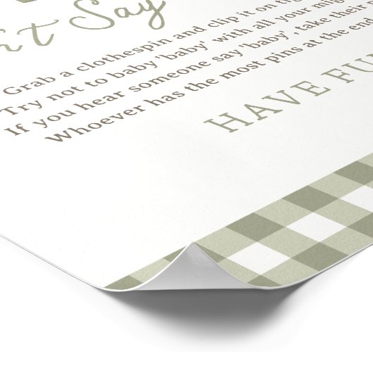 農家市場の赤ちゃんシャワーはベビーのサインを言わない ポスター (角)