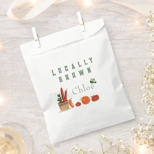 農家市場の赤ちゃんシャワー フェイバーバッグ (クリップ留めされた状態)