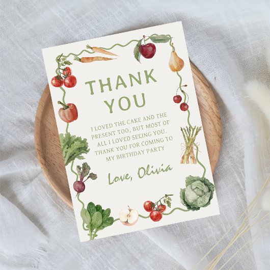 農家市場の野菜誕生日サンキューカード サンキューカード