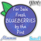 農家市場カスタマイズ可能な文字ブルーベリーサイン/ シール (正面)