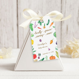 農家市場カラフル野菜ベビーシャワー ギフトタグ