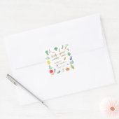 農家市場カラフル野菜ベビーシャワー スクエアシール (封筒)