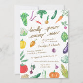 農家市場カラフル野菜ベビーシャワー 招待状 (正面)