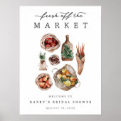 農家市場テーマブライダルシャワーウェルカムサイン ポスター (正面)