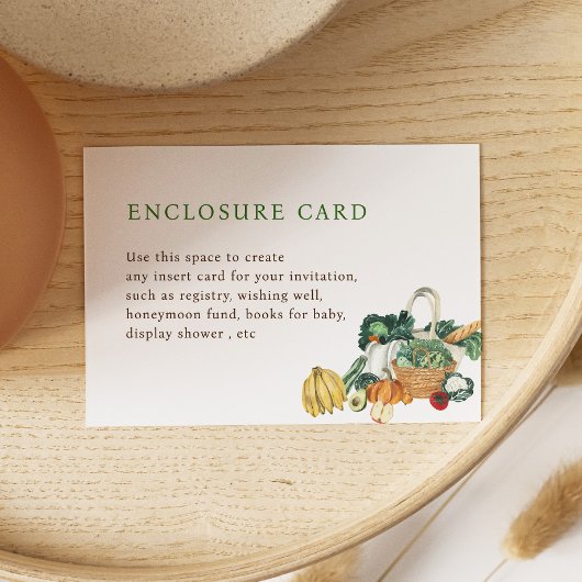 農家市場テーマブライダルシャワーカスタム エンクロージャーカード