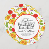 農家市場ニンジン野菜パターン サンキューカード (正面/裏面)