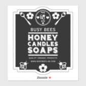 農家市場ハチミツ製品 シール (シート)