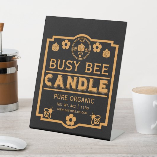 農家市場ハニーキャンドル 台座サイン (インサイチュ)