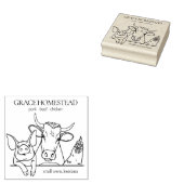 農家市場ピグカウチキン追加の名前 ラバースタンプ (押印)