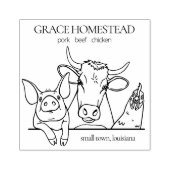 農家市場ピグカウチキン追加の名前 ラバースタンプ (インプリント)