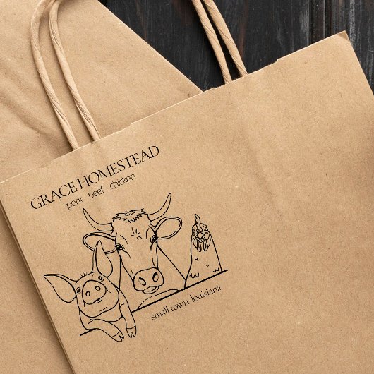 農家市場ピグカウチキン追加の名前 ラバースタンプ