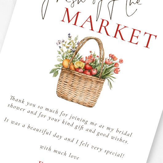 農家市場ブライダルシャワーありがとう カード
