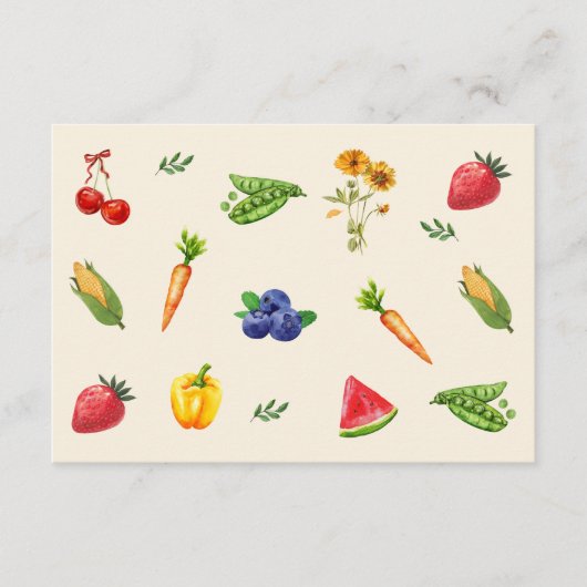 農家市場ブライダルシャワーアドバイスカード エンクロージャーカード (正面)