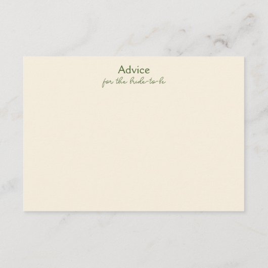 農家市場ブライダルシャワーアドバイスカード エンクロージャーカード (裏面)