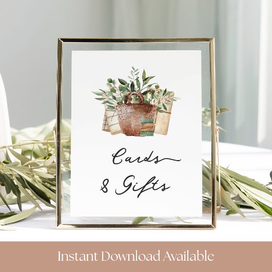 農家市場ブライダルシャワーカードとギフトサイン ポスター