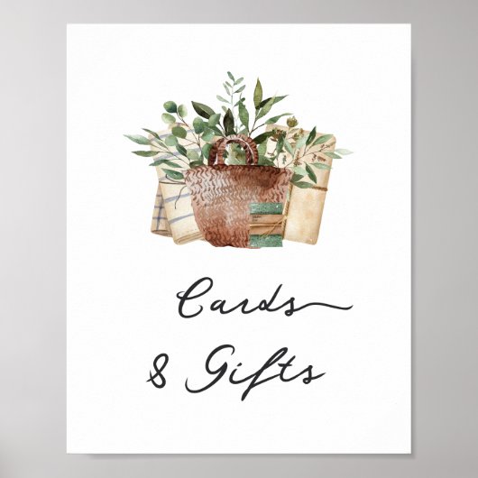 農家市場ブライダルシャワーカードとギフトサイン ポスター (正面)