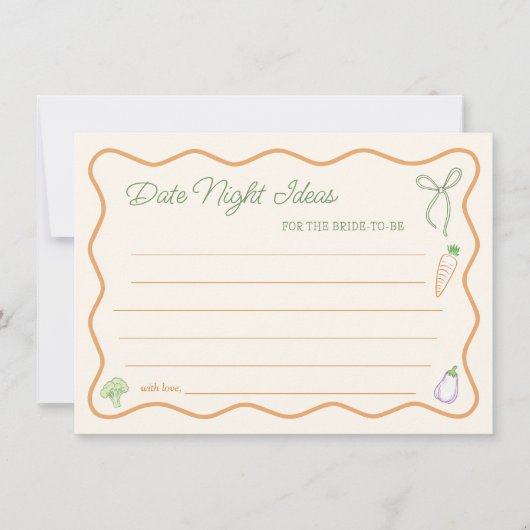 農家市場ブライダルシャワー日付ナイトアイディアカード 招待状 (正面)