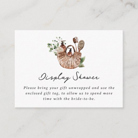 農家市場ブライダルシャワー未包装ギフト エンクロージャーカード (正面)