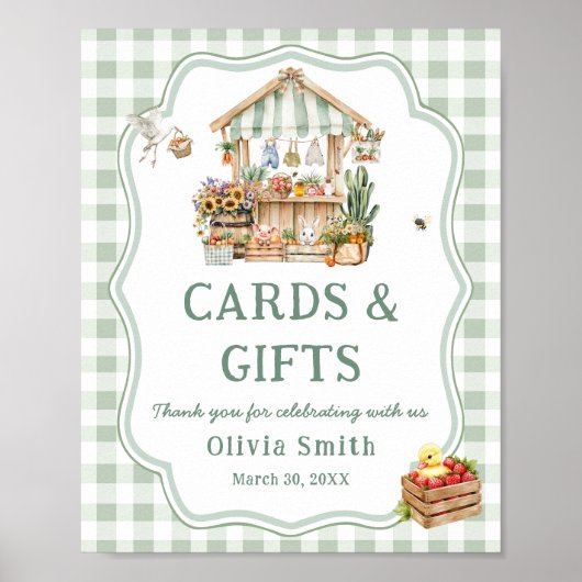 農家市場ベビーシャワーカードとギフト ポスター (正面)