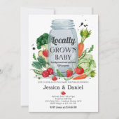 農家市場ベビーシャワー地元で栽培されたベビー 招待状 (正面)