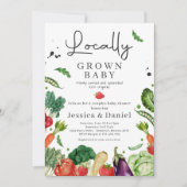 農家市場ベビーシャワー地元で栽培されたベビー 招待状 (正面)