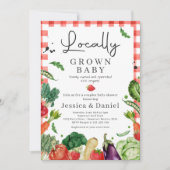 農家市場ベビーシャワー地元で栽培されたベビー 招待状 (正面)