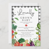 農家市場ベビーシャワー地元で栽培されたベビー 招待状 (正面)