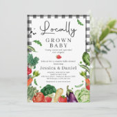 農家市場ベビーシャワー地元で栽培されたベビー 招待状 (スタンド正面)