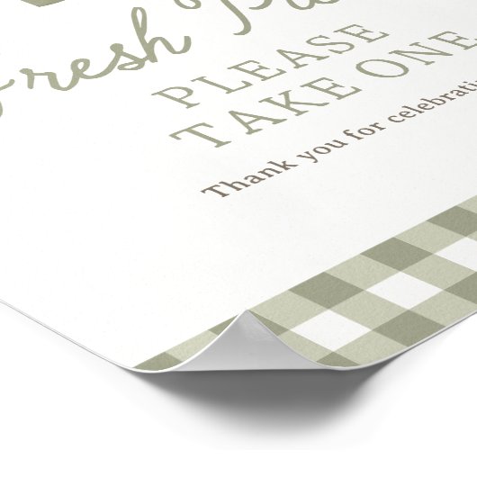 農家市場ベビーシャワー新鮮なピック好意サイン ポスター (角)