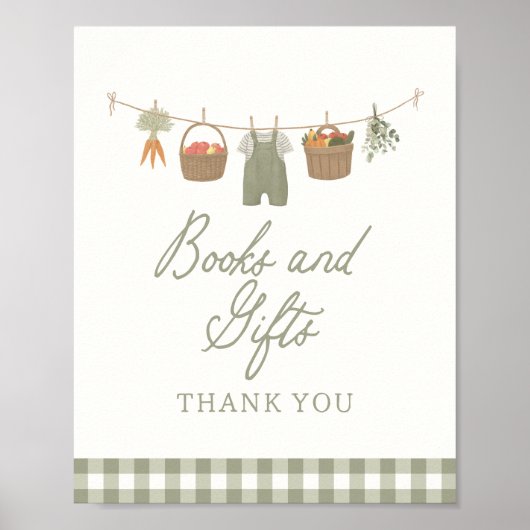 農家市場ベビーシャワー本とギフトサイン ポスター (正面)