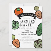 農家市場ホワイトドライブバイベビーシャワー 招待状 (正面)