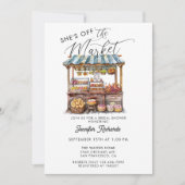 農家市場レトロ素朴ヴィンテージブライダルシャワー 招待状 (正面)